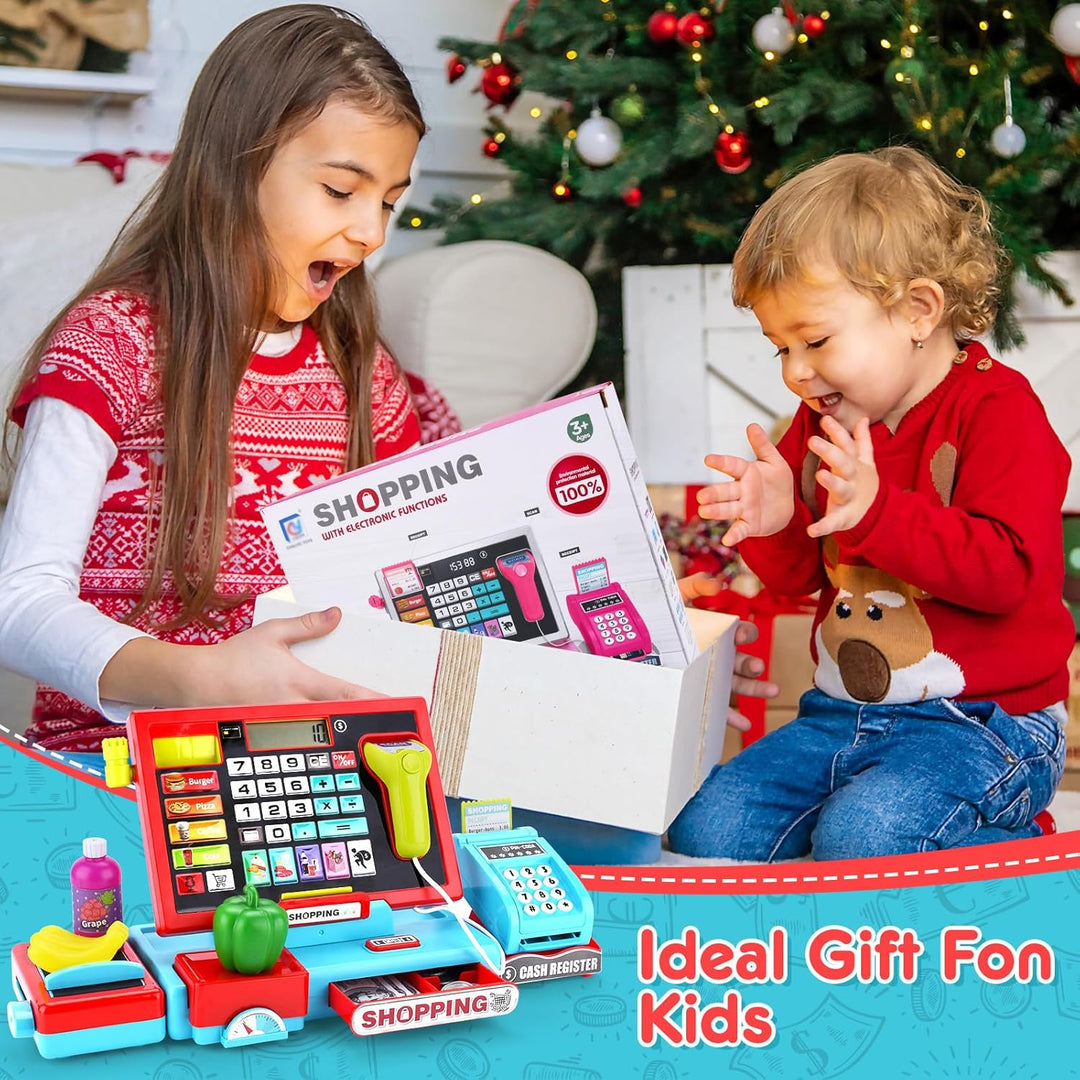 Elektronische Kasse Spielzeug für Kinder,Supermarktkasse für Kinder,Kinder Kasse Spielzeug,Spiel Sup