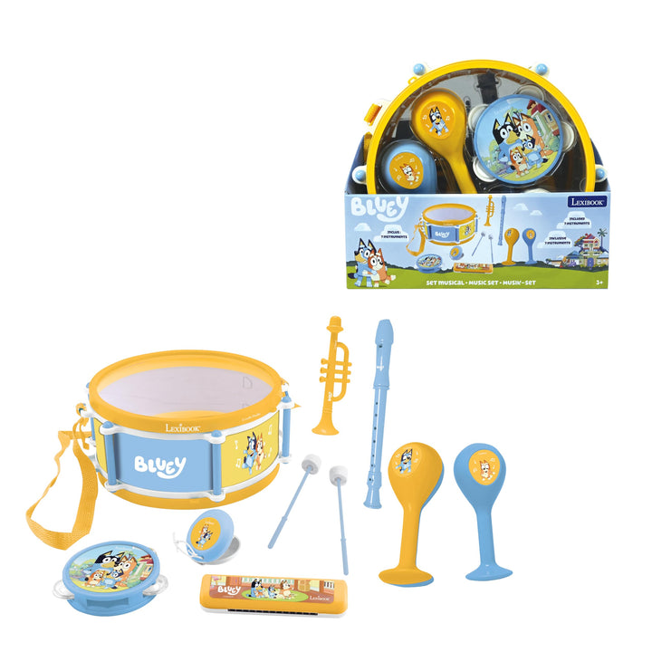 Lexibook, Bluey, Musikalisches Set 7-TLG. Bluey, Blau Gelb, K360BYLXB