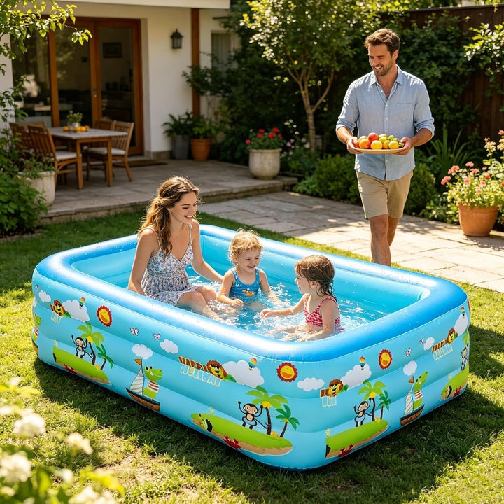 Aufblasbarer Pool für Kinder, UV-beständig, gross, tragbar, faltbar, quadratisch, für heisses Wetter