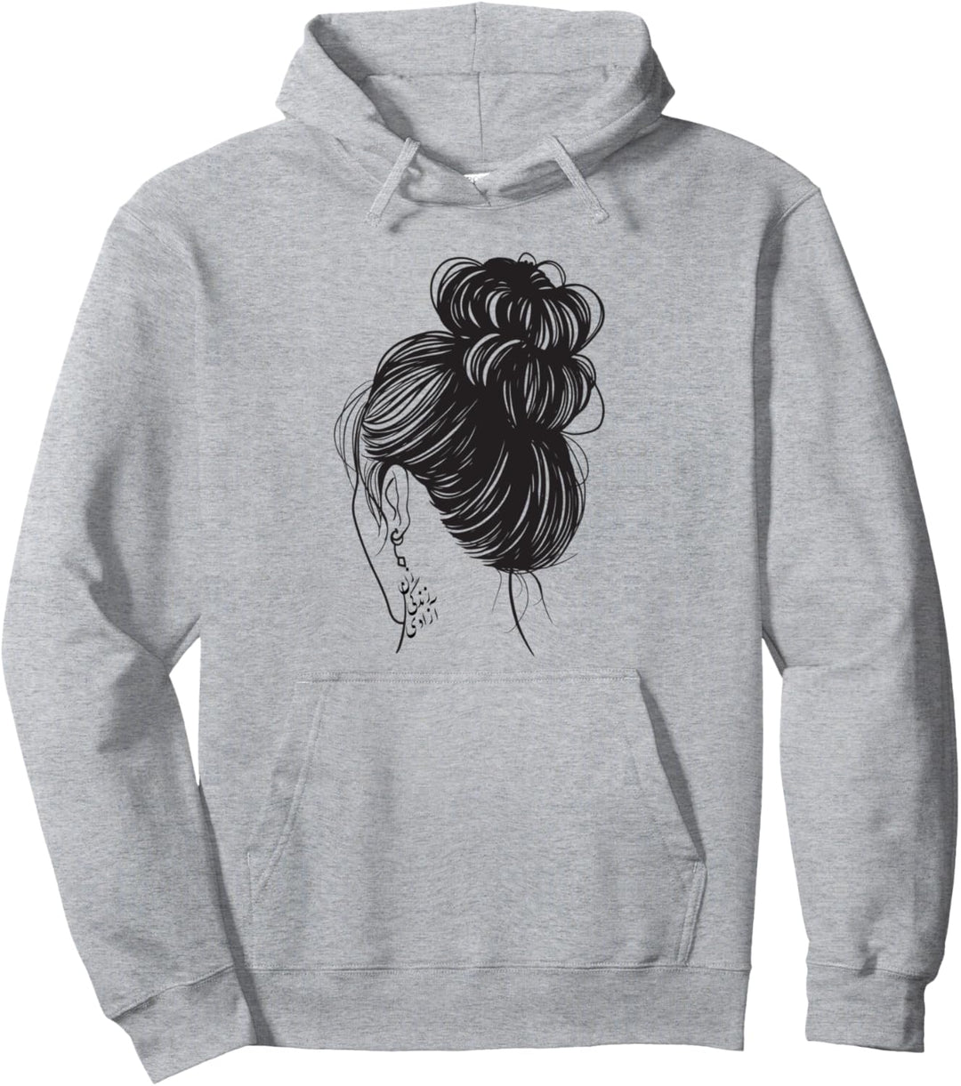 Women Life Freedom Persische Kalligraphie-Ohrringe, kein Hijab Pullover Hoodie