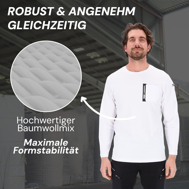 PUMA Workwear Advanced Kollektion - Longsleeve Herren Pullover - Brusttasche und Utility Fach an der