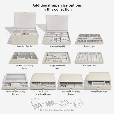 Stackers Oatmeal Supersize Jewellery Box Display Drawer, Oatmeal