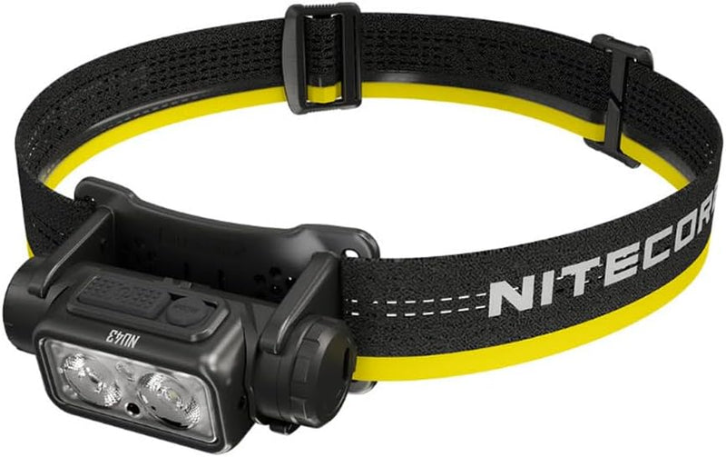 Nitecore Stirnlampe NU43, leicht, USB-C-aufladbare LED Kopflampe, 1400 Lumen, 130 m Leuchtweite, Rot