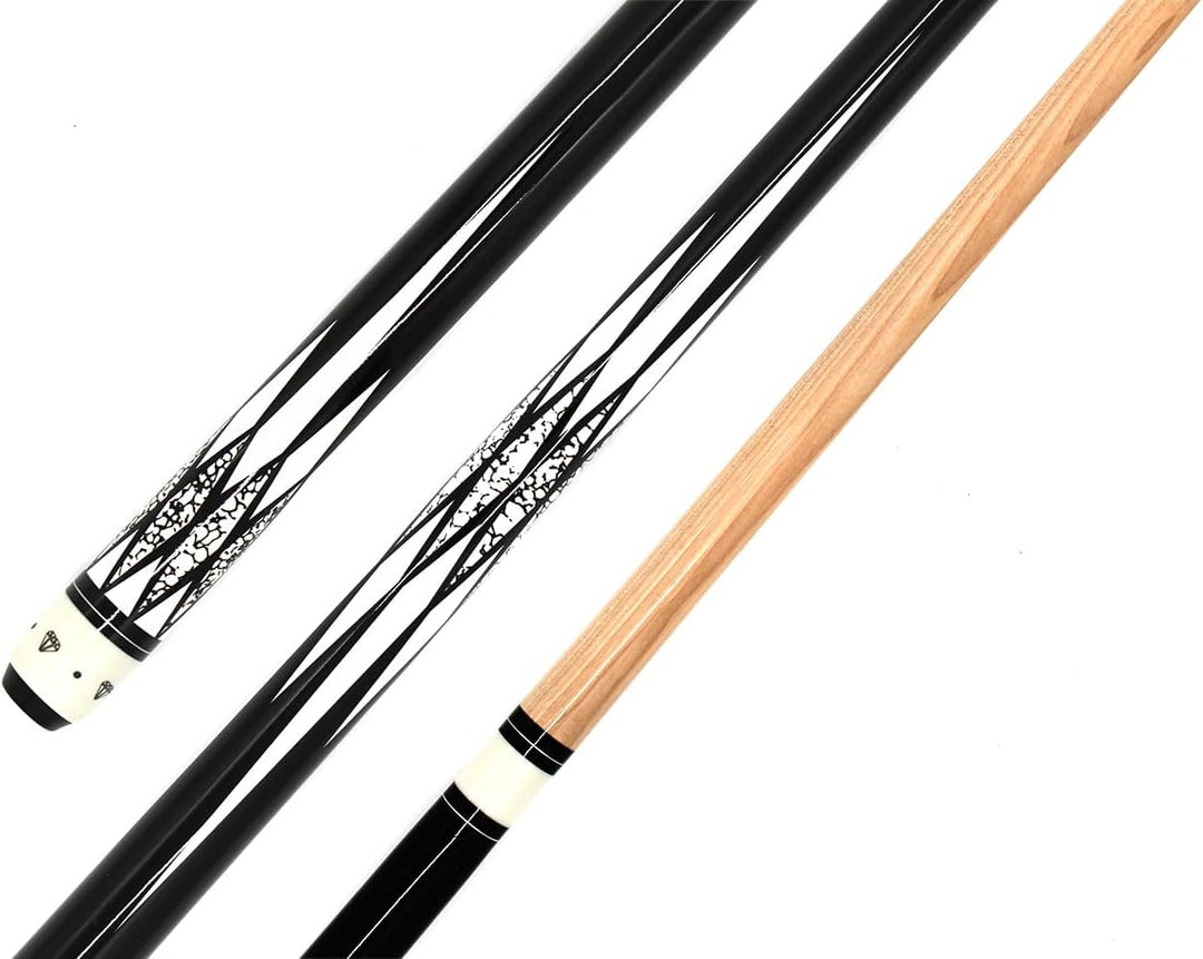 Billard Queue Set Komplettset White Diamond, 147cm Queue mit Köcher, Handschuh und Kreide Diamond -