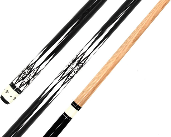 Billard Queue Set Komplettset White Diamond, 147cm Queue mit Köcher, Handschuh und Kreide Diamond -