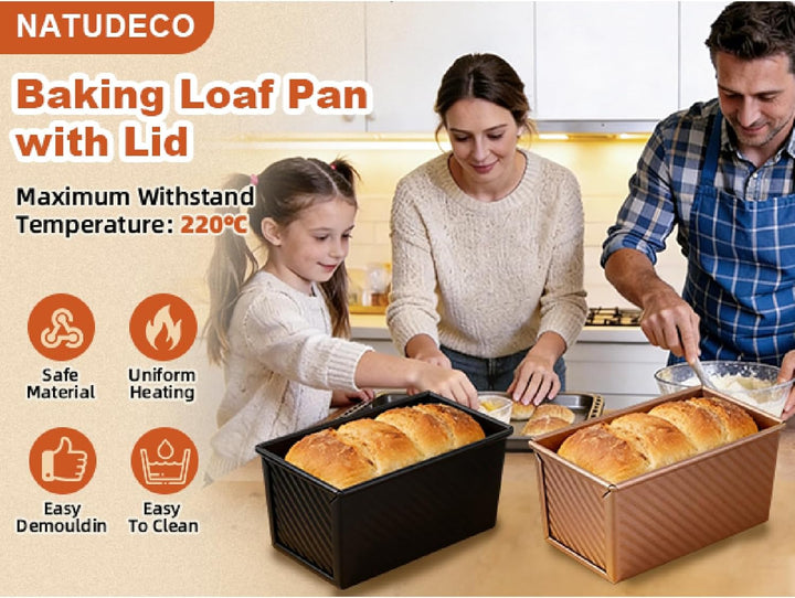 Brotbackformen mit Deckel Toastbrot Backform, Toast Brot Backform 2,2 Lb Teigkapazität Rechteckige L