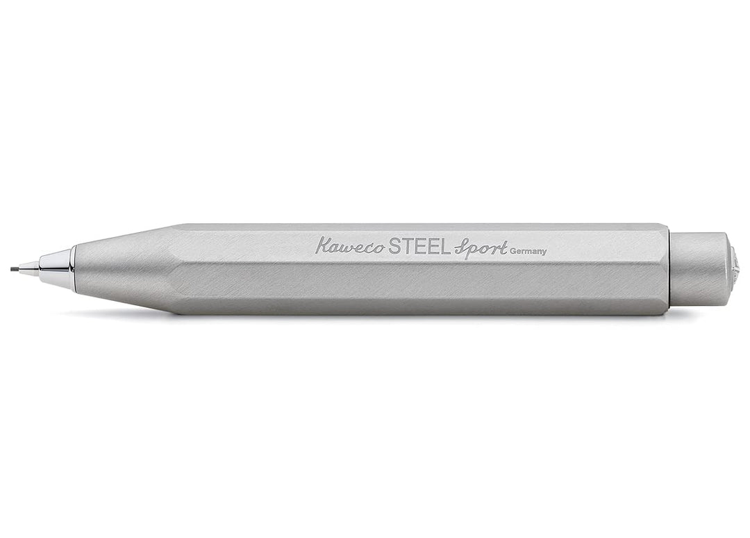 Kaweco Steel Sport Druckbleistift 0.7mm HB I Minenbleistift aus gebürstetem Edelstahl I Edler Druckm
