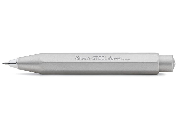 Kaweco Steel Sport Druckbleistift 0.7mm HB I Minenbleistift aus gebürstetem Edelstahl I Edler Druckm
