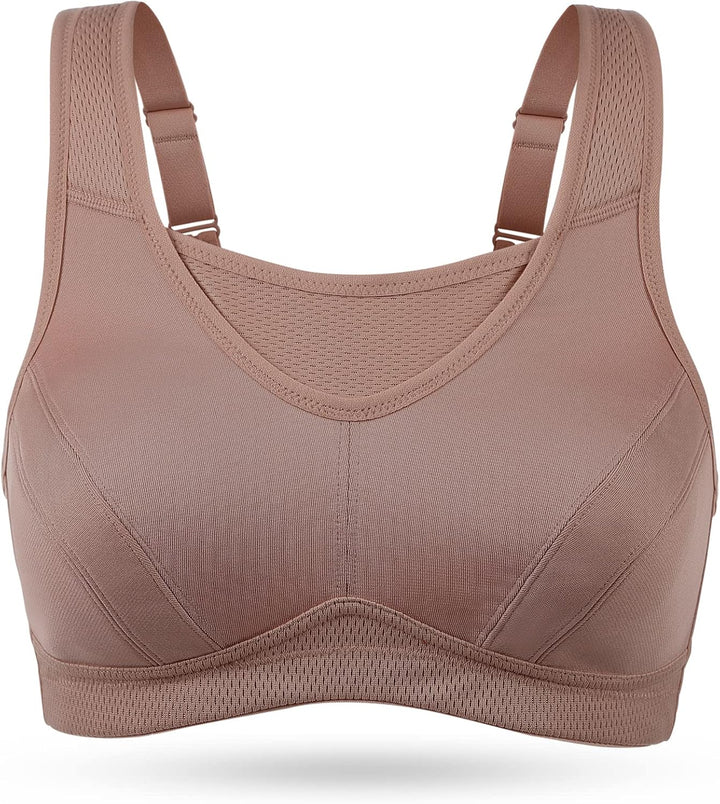 Wingslove Damen Sport BH ohne Bügel Nicht Gepolstert High Impact Bustier Halt Joggen BH 75G Bernstei
