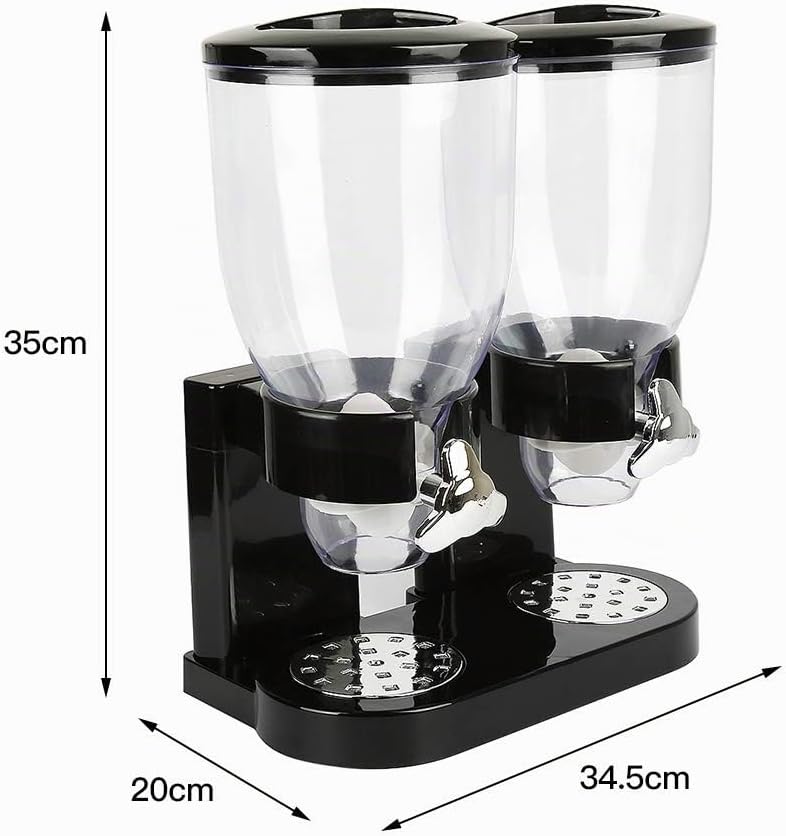 Supfine 2 x 3,5 l Müslispender, Cornflakes Dispenser, Duo-Spender für Müsli, Bonbons, Pasta - hält f