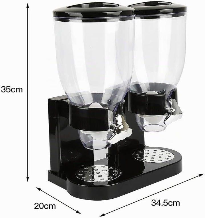 Müslispender doppelt, mit Portionierer, Cornflakes &amp; Süssigkeiten, Cerealienspender, Cornflakes Spen