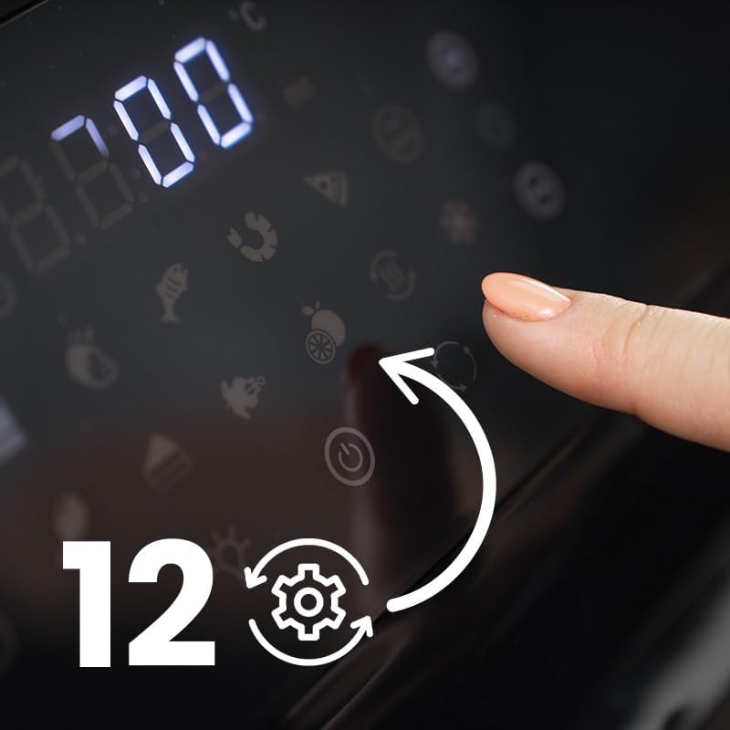 Airfryer Heissluftfritteuse 12L 1800W, Touchscreen, XXL, Zubehör, Fritteuse ohne Öl, Digital Screen,