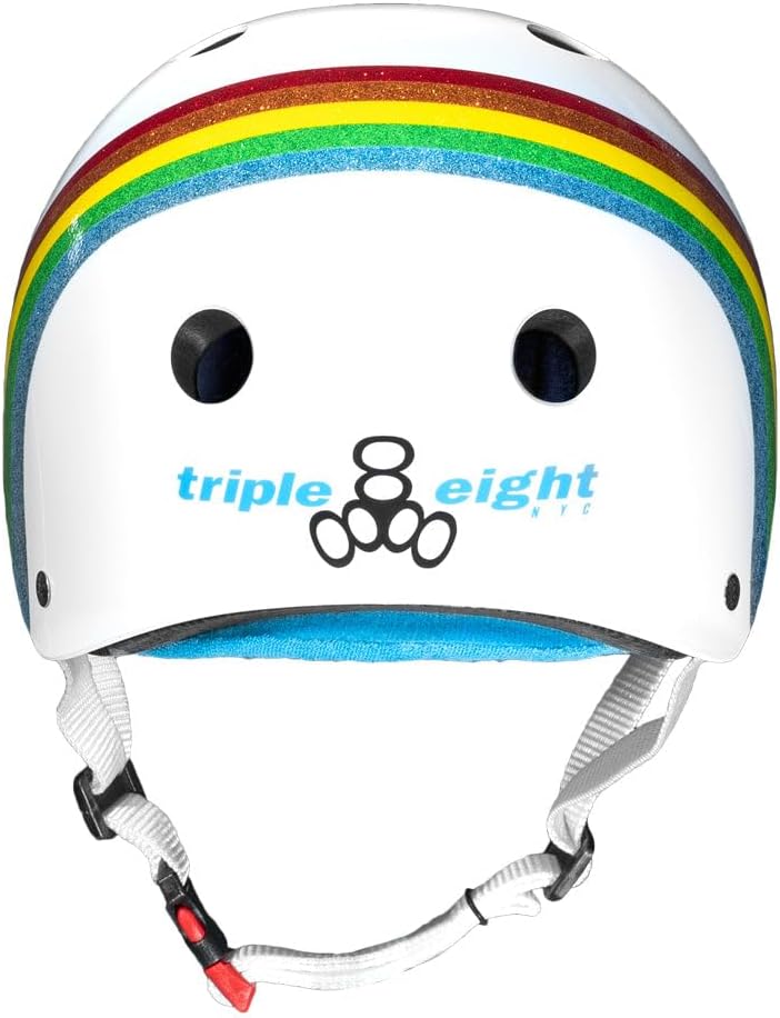 Triple Eight Certified Sweatsaver Helmet Skate-und Skateboard-Helme S/M Rainbow Sparkle White, S/M R