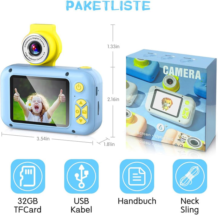 KinderKamera,ARNSSIEN Kinder Kamera,Selfie ,Geschenk für3 4 5 6 7 8 9 10Jahre Mädchen und Junge,2.4i
