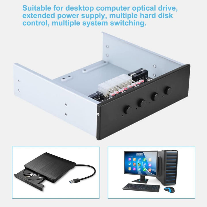 Richer-R HDD Power Control Switch, 4 Schalter Festplattenlaufwerk SATA Drive Switcher Umschalter mit