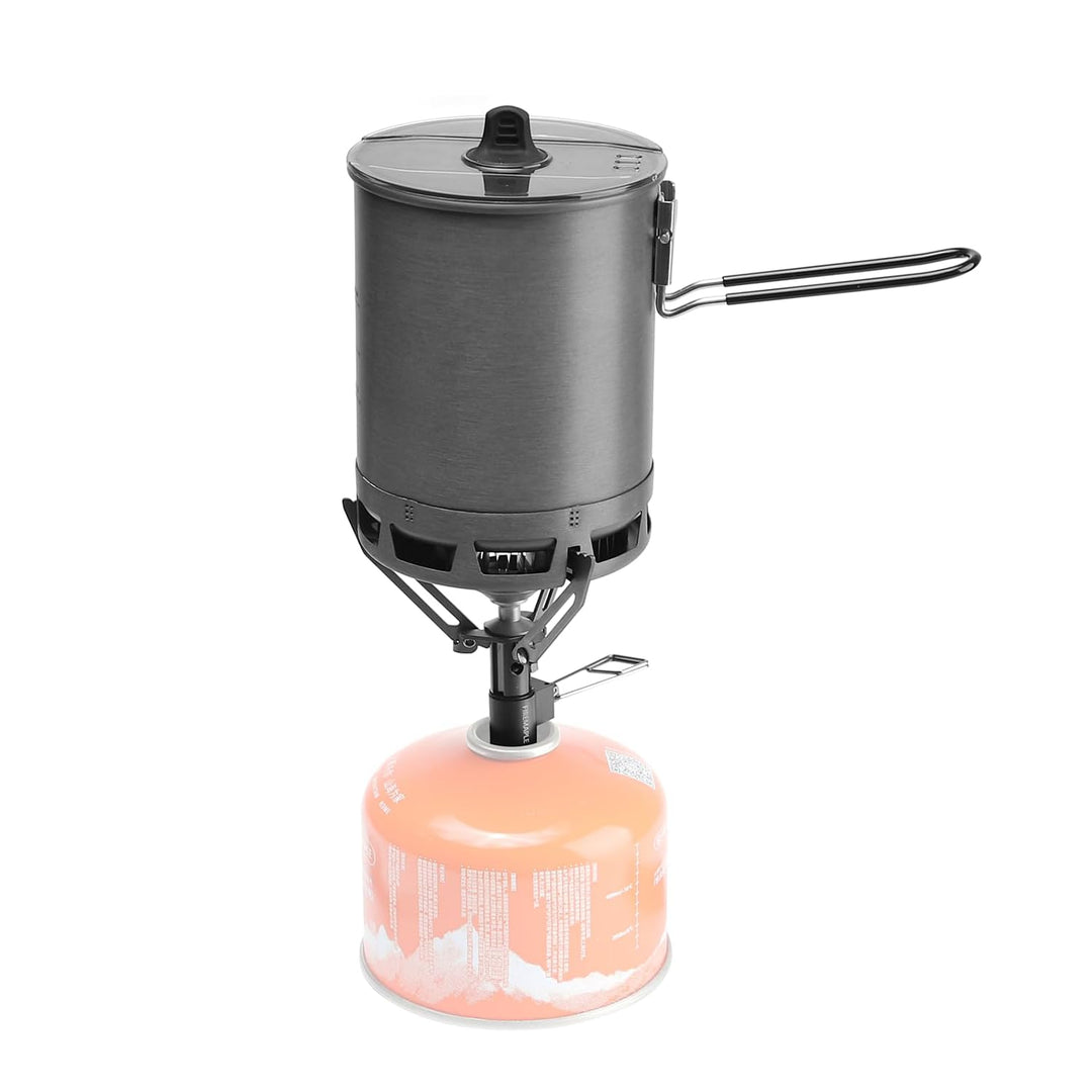 Fire-Maple G3 Camping-Küchenset Ultraleicht mit Aluminium-Topf, Titan-Kocher, Gabel und Löffel aus T