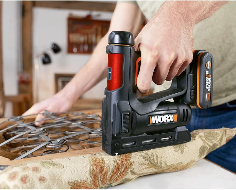 WORX WX843 NailForce Akku Nagler und Tacker 20V - für Nägel bis 15mm & Tackerklammer bis 10mm - einf