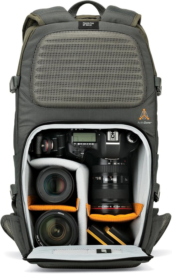 Lowepro Flipside Trek 350 AW Rucksack, Fotografie-Kamerarucksack für DSLR-Kamera und mehrere Objekti