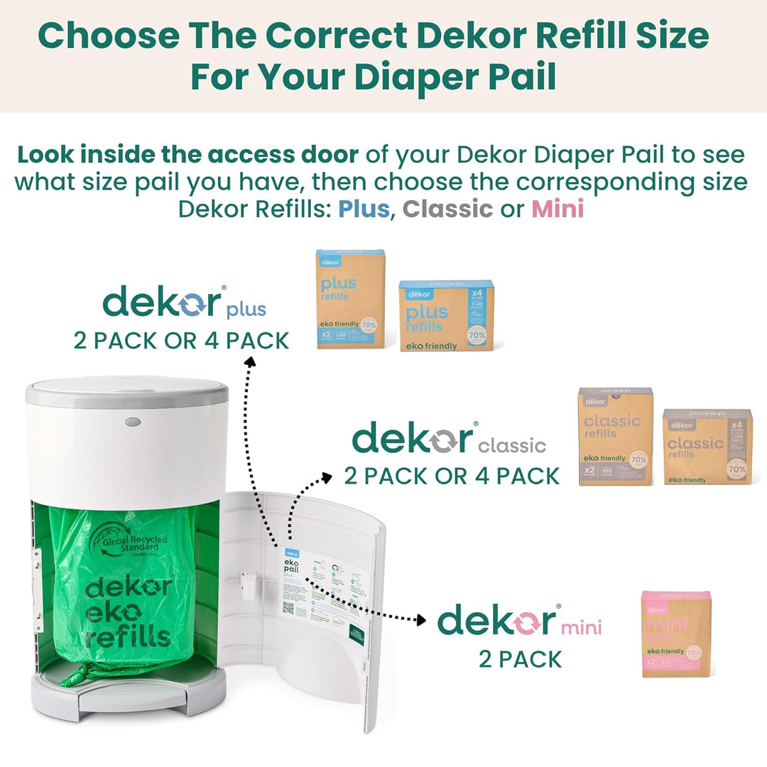 DEKOR Diaper EKO Classic Windeleimer, weiss, nur umweltfreundlicher Windeleimer, hergestellt aus 70%