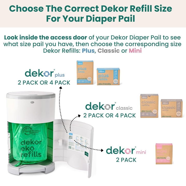 DEKOR Diaper EKO Classic Windeleimer, weiss, nur umweltfreundlicher Windeleimer, hergestellt aus 70%