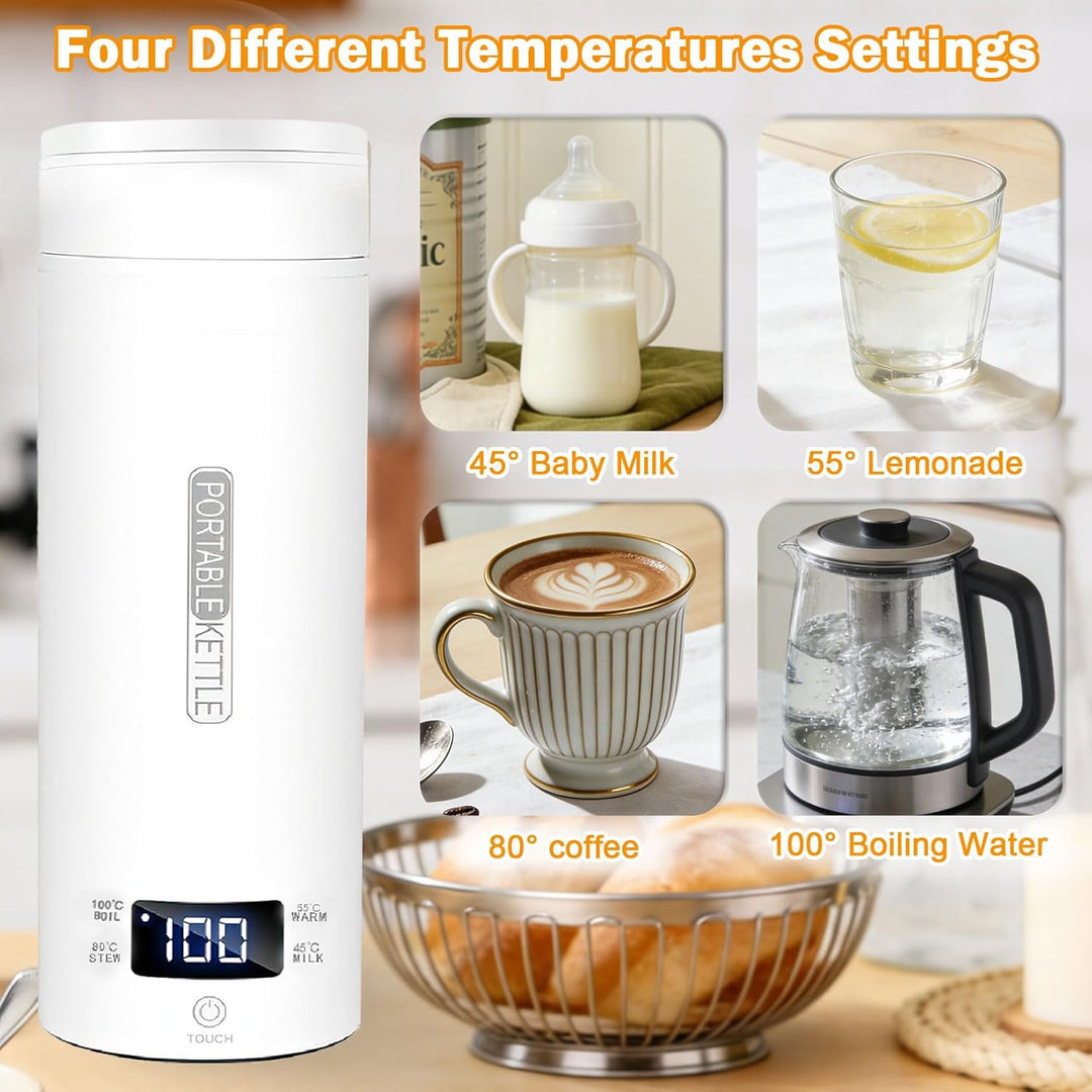 Herbst Reisewasserkocher Klein 500ML Tragbarer Reise Wasserkocher mit Temperatureinstellung Automati