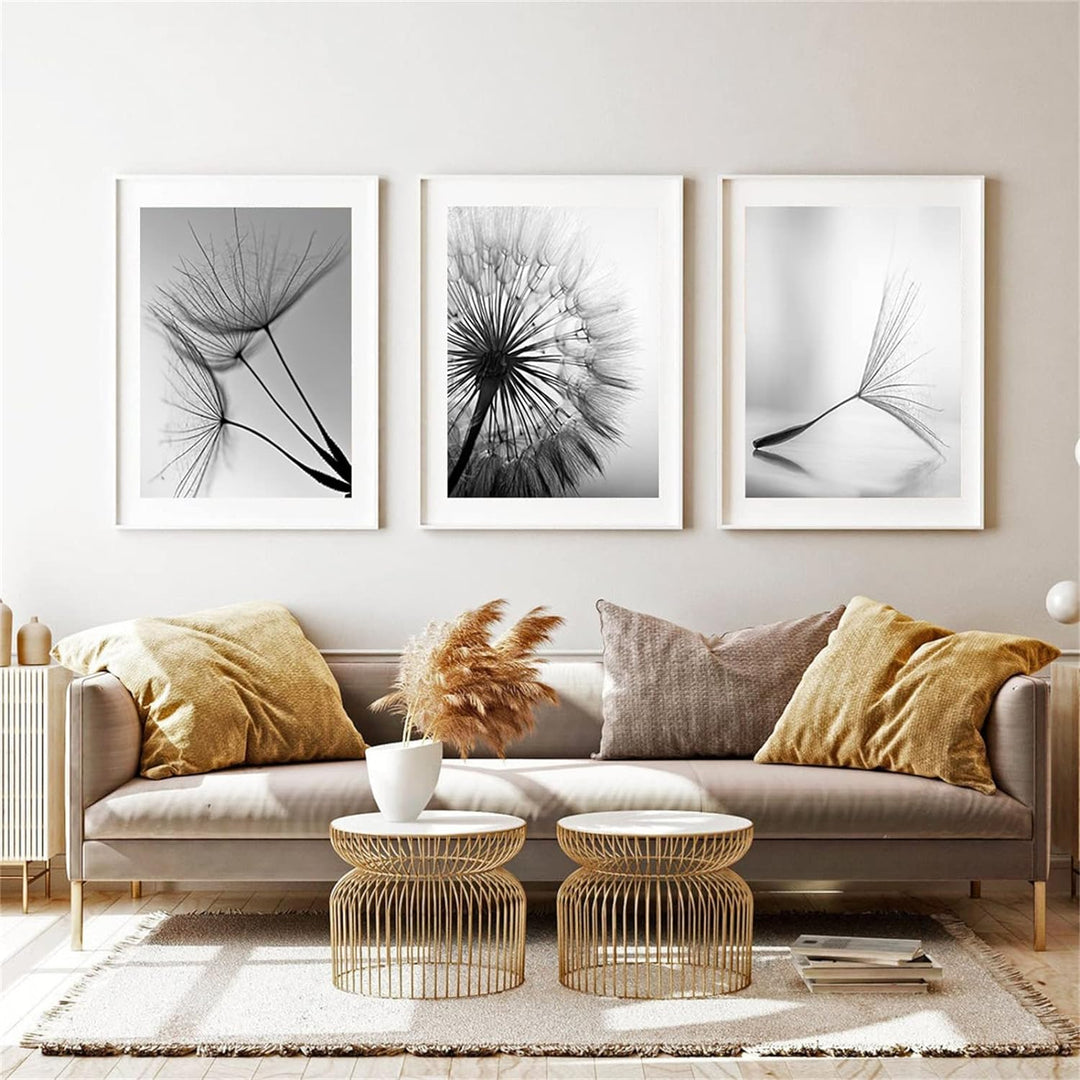 TROYSINC 3er Set Design-Poster Wandbilder, Pusteblume Ohne Rahmen Wandbild Print Bilder, Leinwand Ku