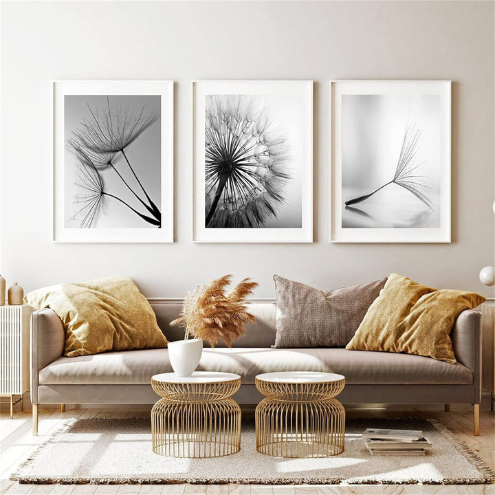 TROYSINC 3er Set Design-Poster Wandbilder, Pusteblume Ohne Rahmen Wandbild Print Bilder, Leinwand Ku