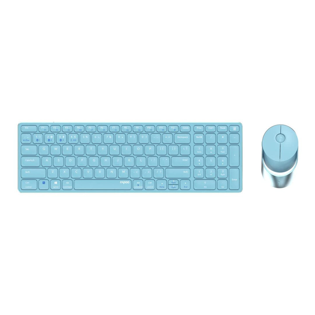 Rapoo 9750M kabelloses Tastatur-Maus Set Wireless Deskset 1600 DPI Sensor wiederaufladbarer Akku fla