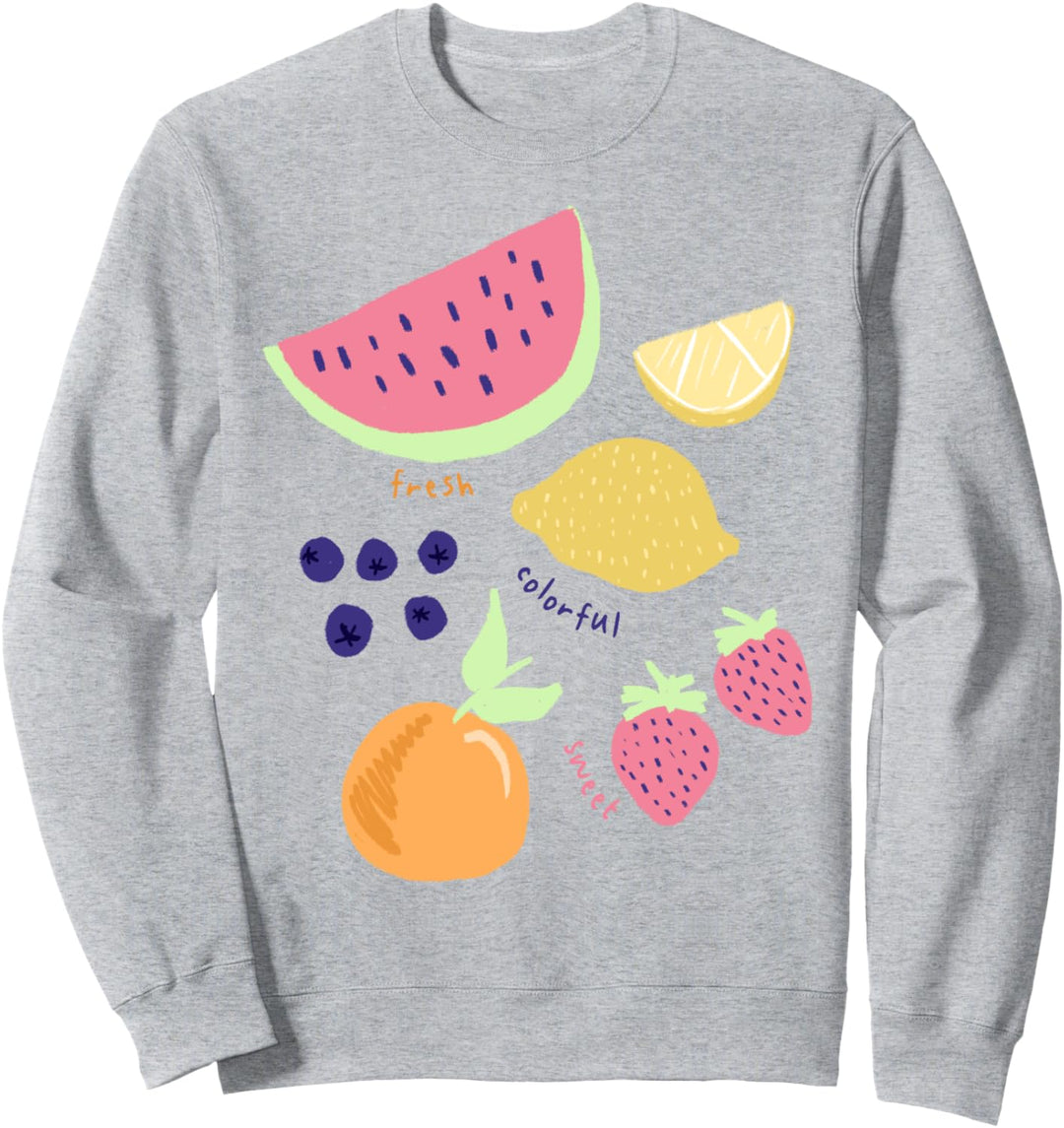 Fresh Colorful Sweet Fruit Collage Sweatshirt