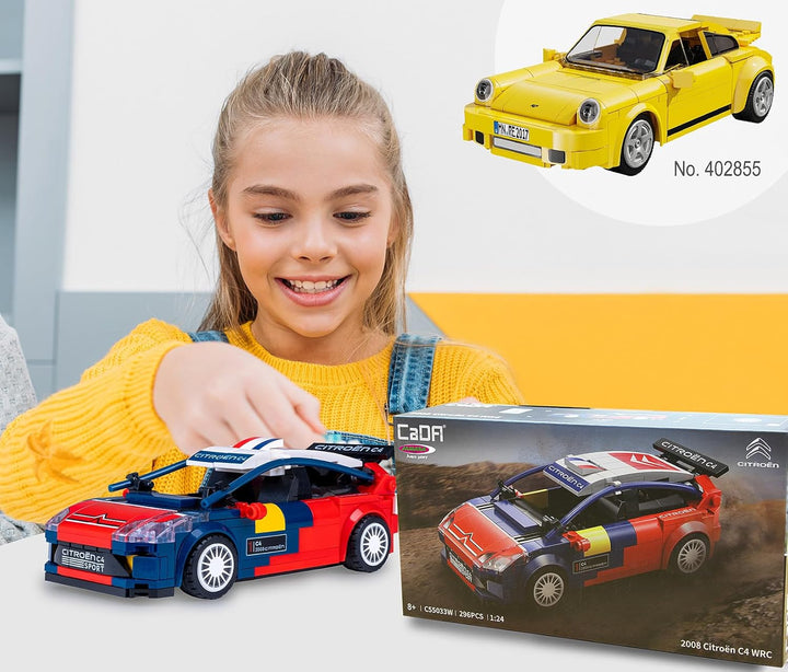 JAMARA 402872 CADA 2008 Citroën C4 WRC 1:24 Bricks, Kids Spielzeugauto, Sport Rennwagen für Kinder a