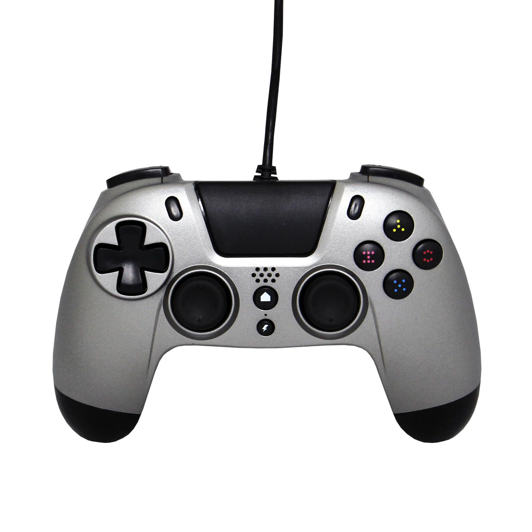 Gioteck - VX4 Verkabelter Controller Titanium für PS4 und PC Gamepad, Joystick Ergonomisches Design