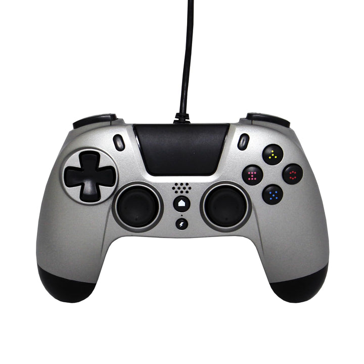Gioteck - VX4 Verkabelter Controller Titanium für PS4 und PC Gamepad, Joystick Ergonomisches Design