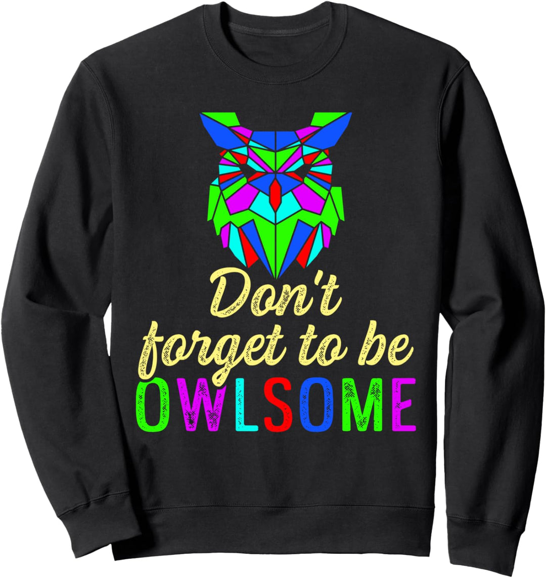 Vergesse Nicht Fantastisch Sein Bunte Eule Eulenmotiv Vogel Sweatshirt