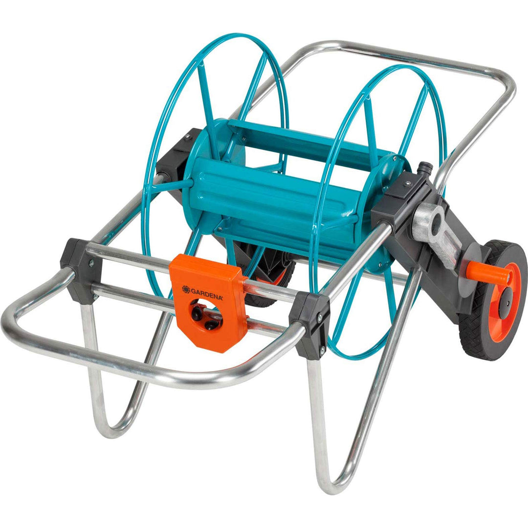 Gardena Metall Schlauchwagen 100: stabile, beschichtete Schlauchtrommel & 50m Comfort HighFLEX Schla