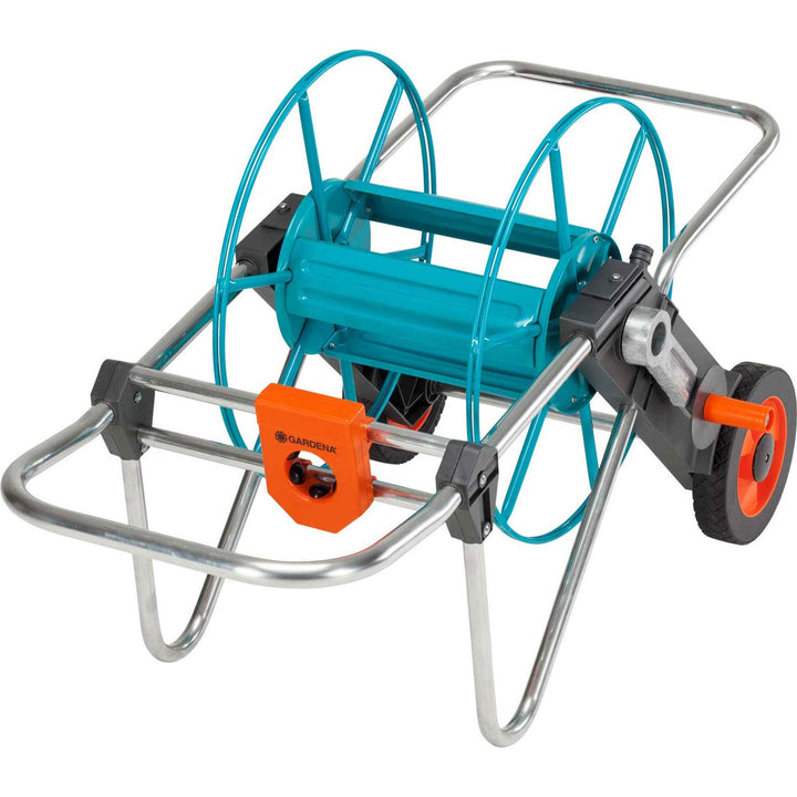 Gardena Metall Schlauchwagen 100: stabile, beschichtete Schlauchtrommel & 50m Comfort HighFLEX Schla