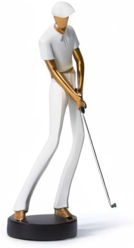 Amoy-Art Golfer Figuren Statue Skulptur Golfspieler Geschenk Polyresin Deko Arts Weiss