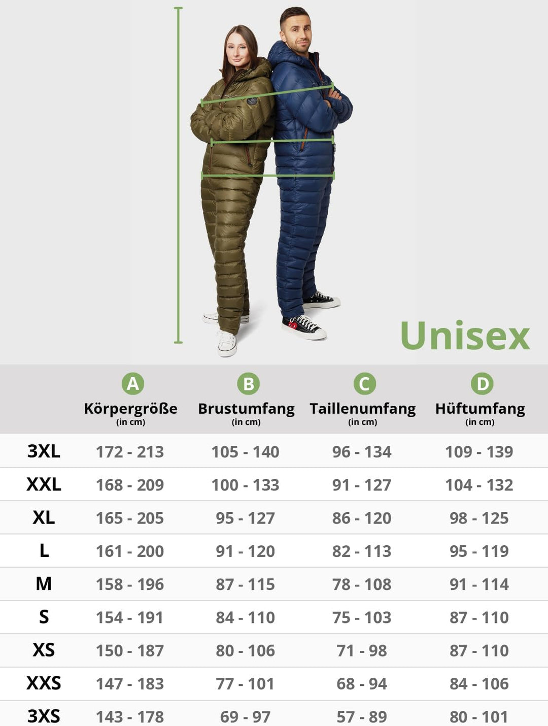 Walksey Down Suit, Der Daunen Outdoor Jumpsuit für Damen & Herren, Leicht Warm & Funktionell, Schwar