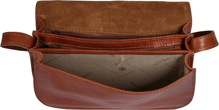 piké Umhängetasche braun echt Leder Damen - 016122