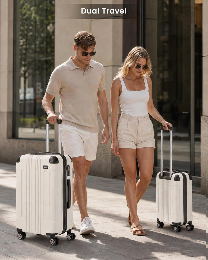 KONO 65cm Koffer Mittelgross Hartschale Trolley Rollkoffer Reisekoffer mit 4 Rollen 65x42x26cm (Koff