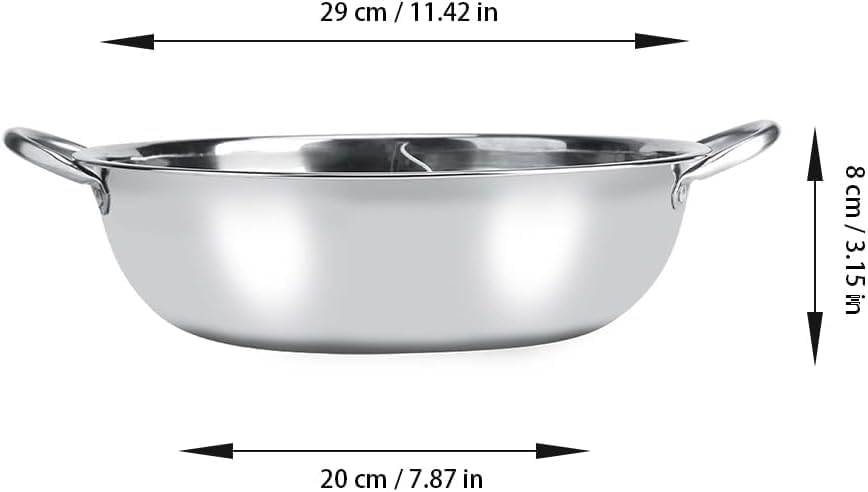Leopacat Hot Pot Herd, Hotpot Topf, Edelstahl 2 Kammern Dualer Hot Pot Doppelgriff Kochgeschirr Hot