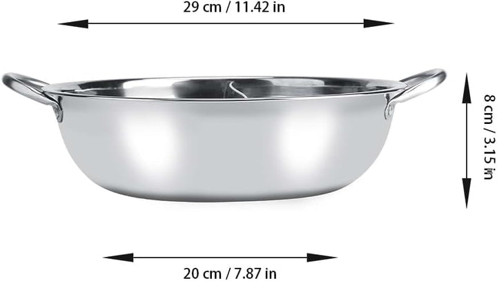 Leopacat Hot Pot Herd, Hotpot Topf, Edelstahl 2 Kammern Dualer Hot Pot Doppelgriff Kochgeschirr Hot