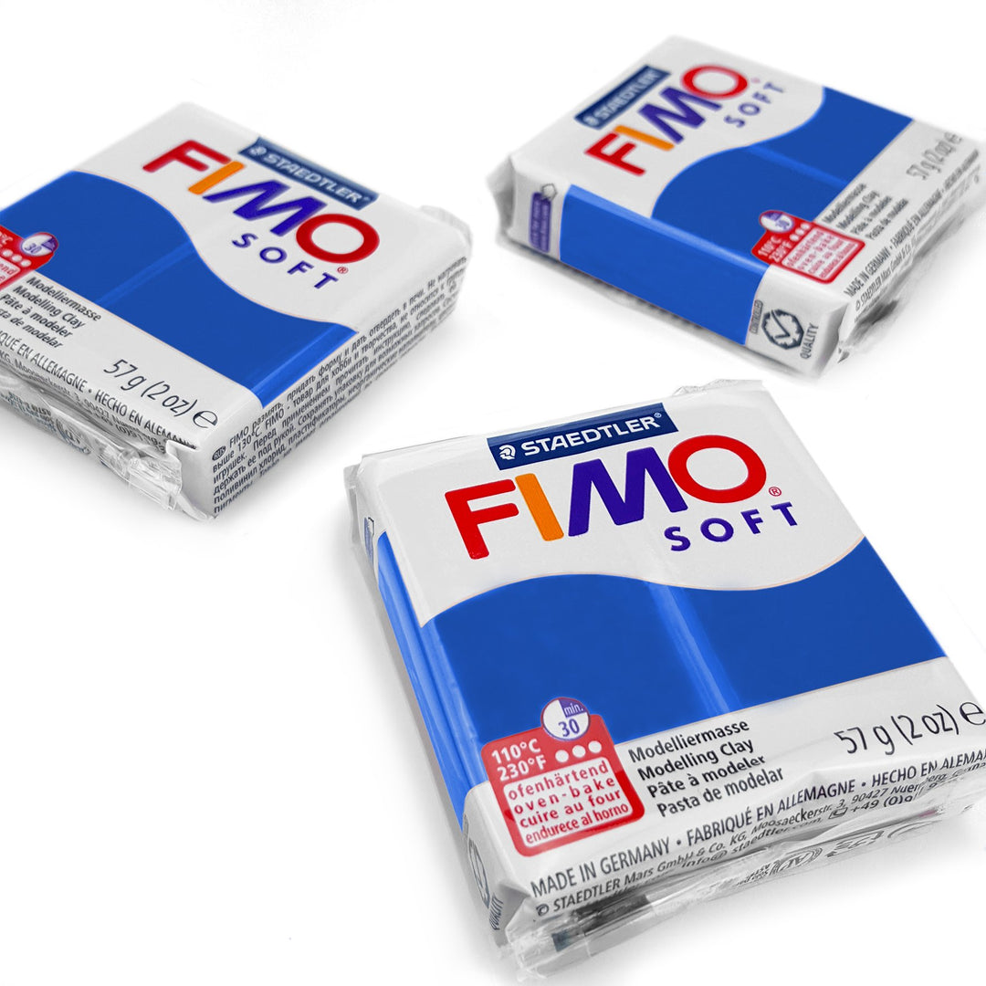 FIMO Modelliermasse aus weichem Polymer für den Ofen, beliebteste Farben, 57 g, 3 Stück, Schwarz Bla