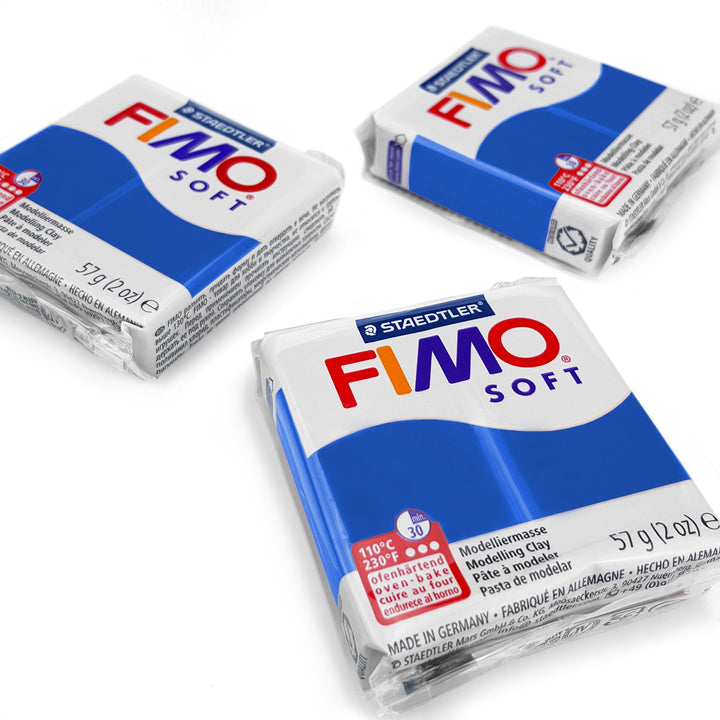 FIMO Modelliermasse aus weichem Polymer für den Ofen, beliebteste Farben, 57 g, 3 Stück, Schwarz Bla