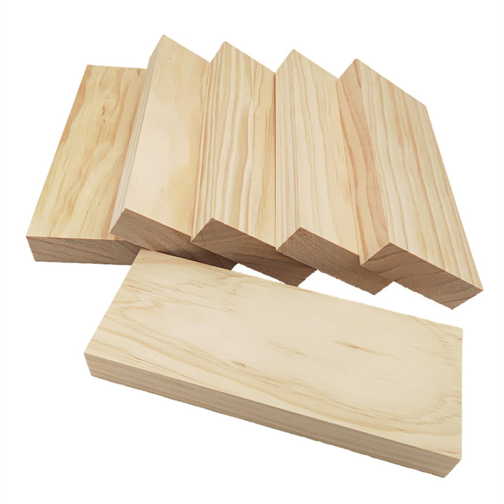 Rechteckige Holzbretter, unlackierte Holzblöcke zum Basteln, 20 x 8 x 2,5 cm, blanko, zum Schnitzen,