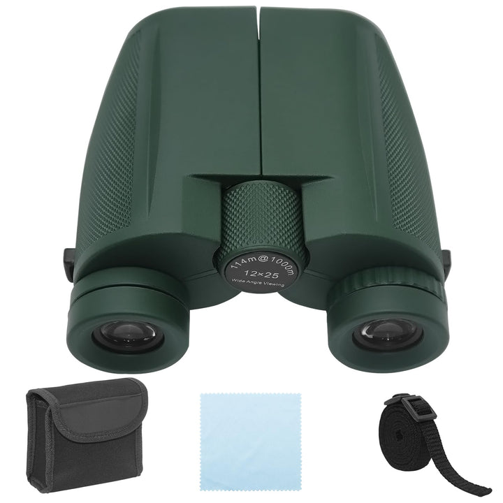 Fernglas Klein, 12 × 25 Fernglas Erwachsene Faltbar Binoculars Feldstecher Ferngläser mit Tragetasch