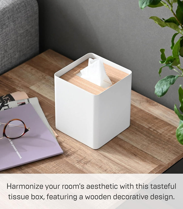 YAMAZAKI Box Cover Home | Stahl | Taschentuchetui, Einheitsgrösse, Esche