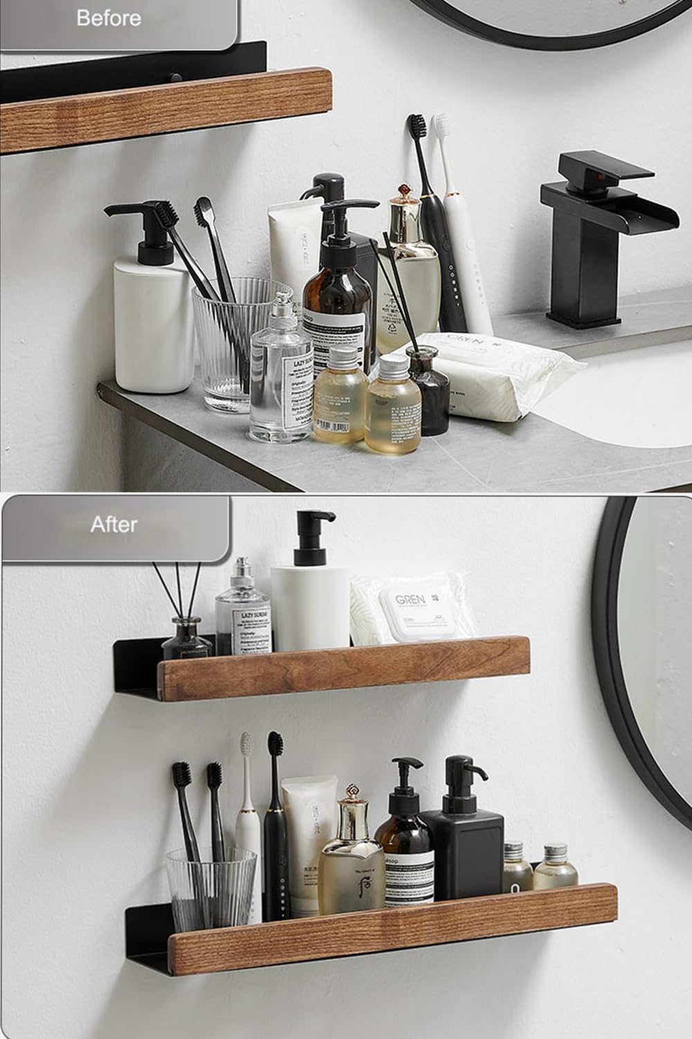 An der Wand montiert Schwimmend Metallregal Ledge,Weiss Badezimmer Regal Wandhalterung Regal dekorie