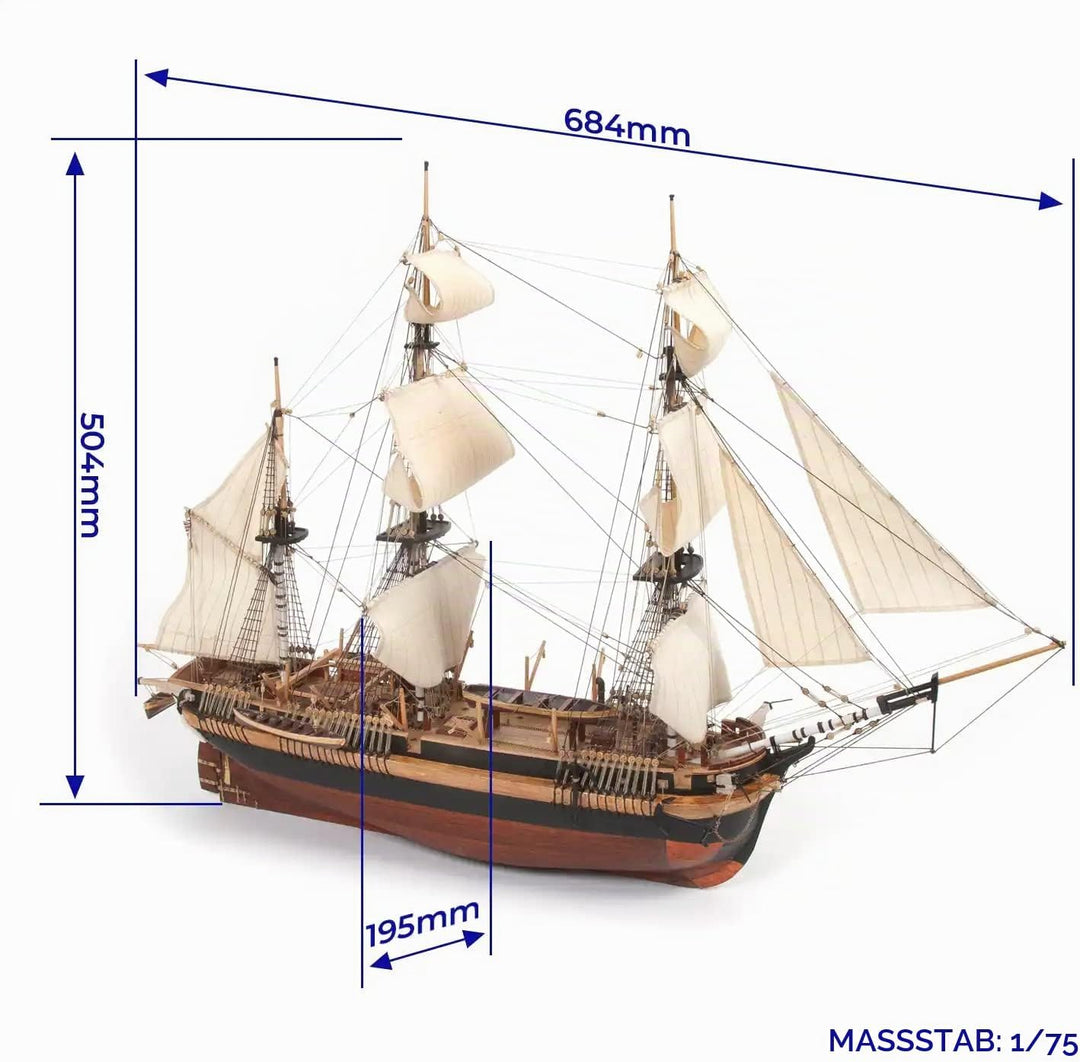 OCCRE Ref. 12009 - HMS EREBUS - 1:75 - Montagesatz aus Holz und Metall - Montage erforderlich
