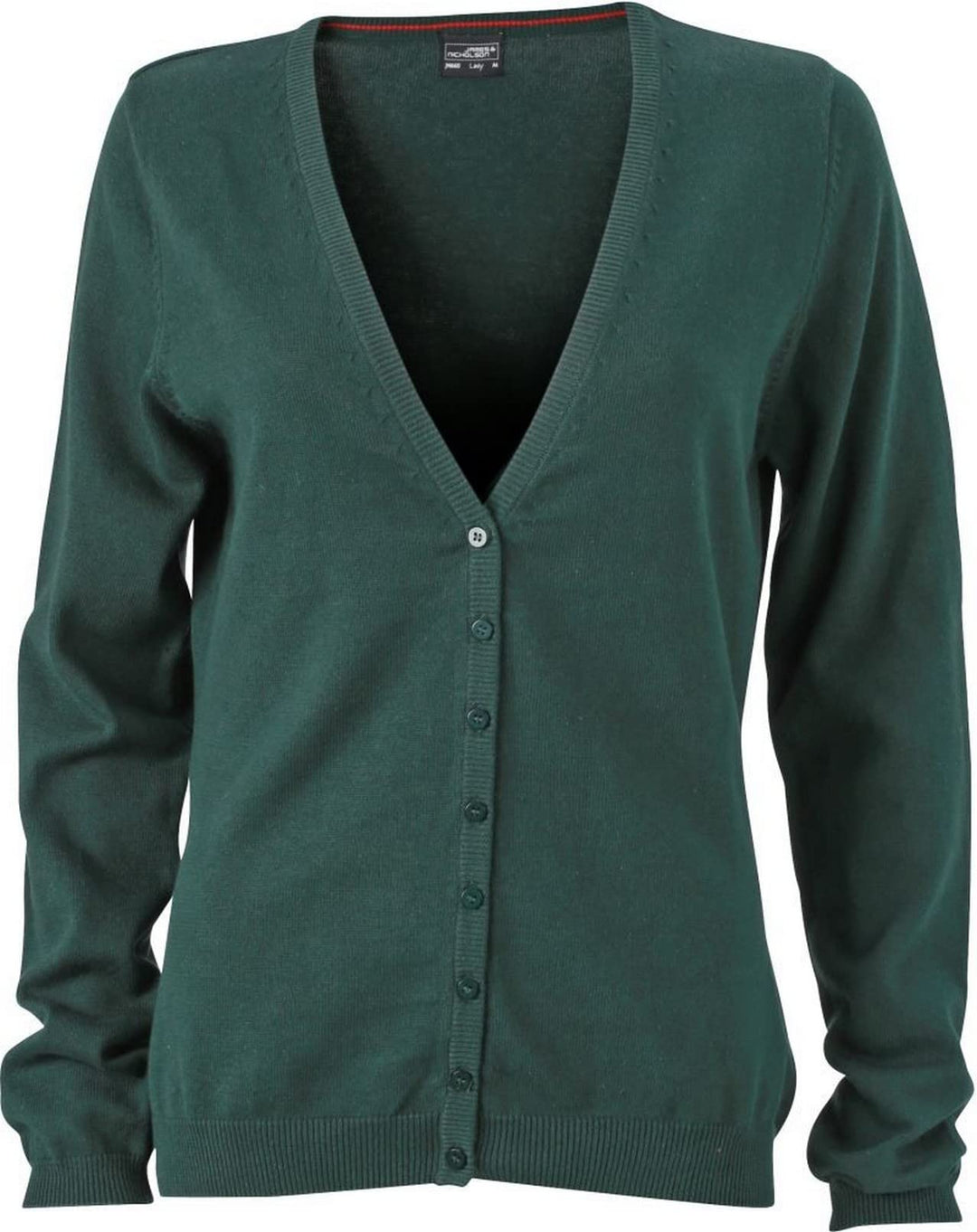 James & Nicholson James & Nicholson JN660 Damen Strickjacke mit V-Ausschnitt – Grün – UK 12