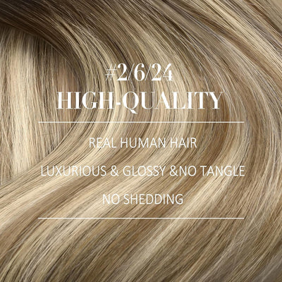 YoungSee Clip in Extensions Echthaar Balayage 40 cm Echthaar Clip in Extensions Braun Ombre Blond mi